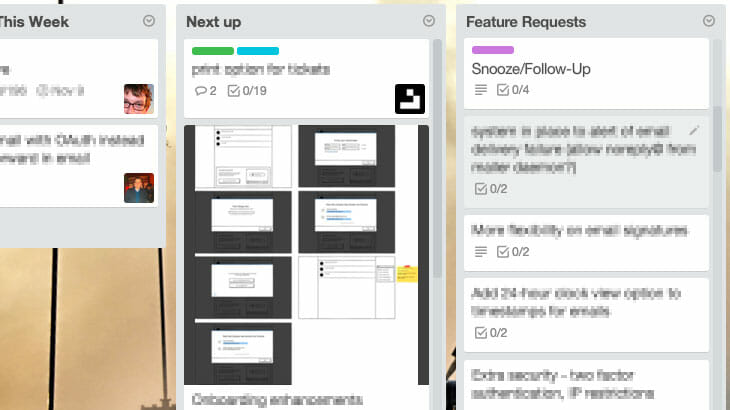 Feature request in Trello