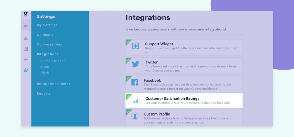 list of Groove integrations