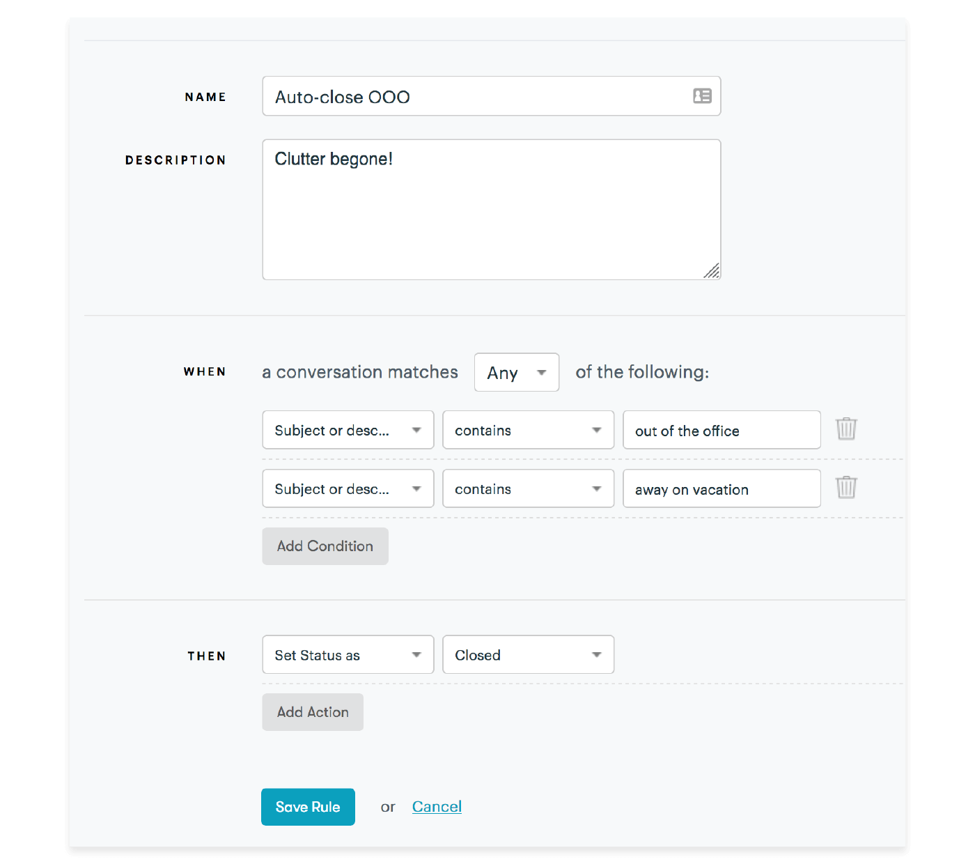 customer service software automation example