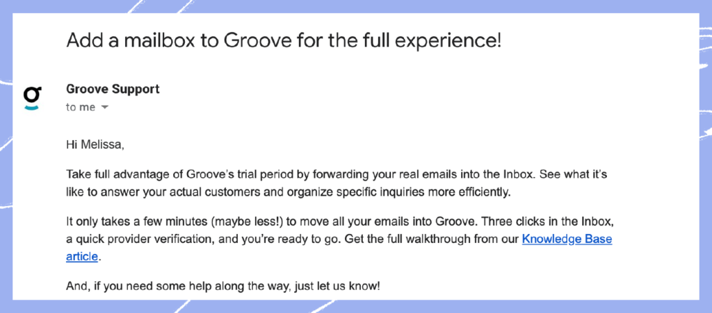 Customer success strategy 8: Email for at risk new customers