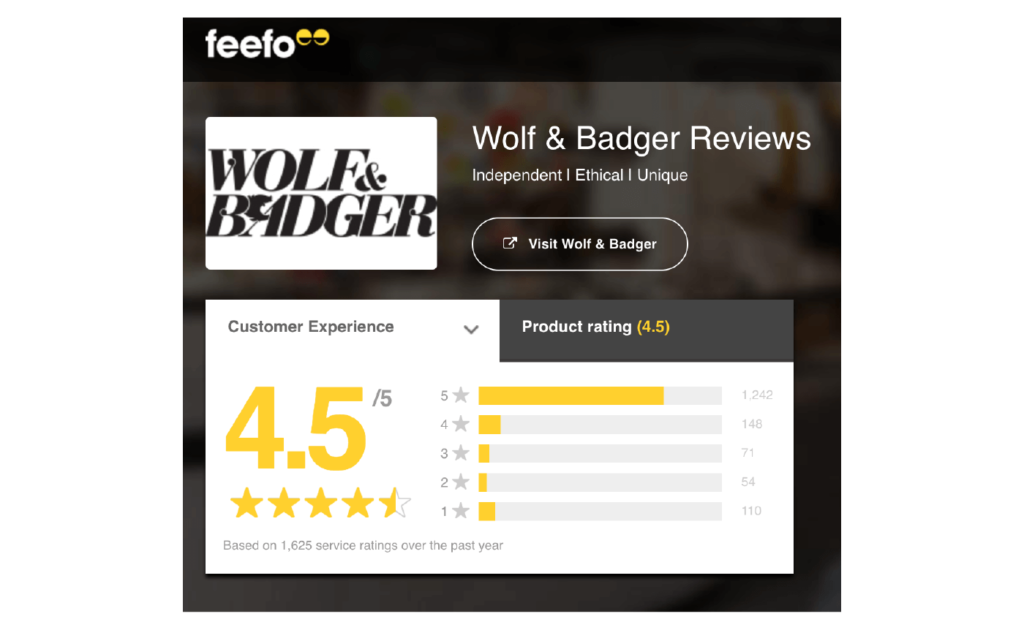 Good Customer Service Reviews Examples 4 number of ratings on Feefo