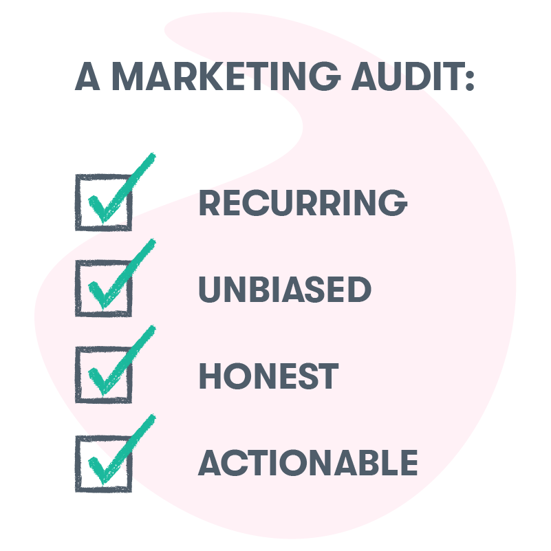 A marketing audit needs to be recurring unbiased, honest, and actionable